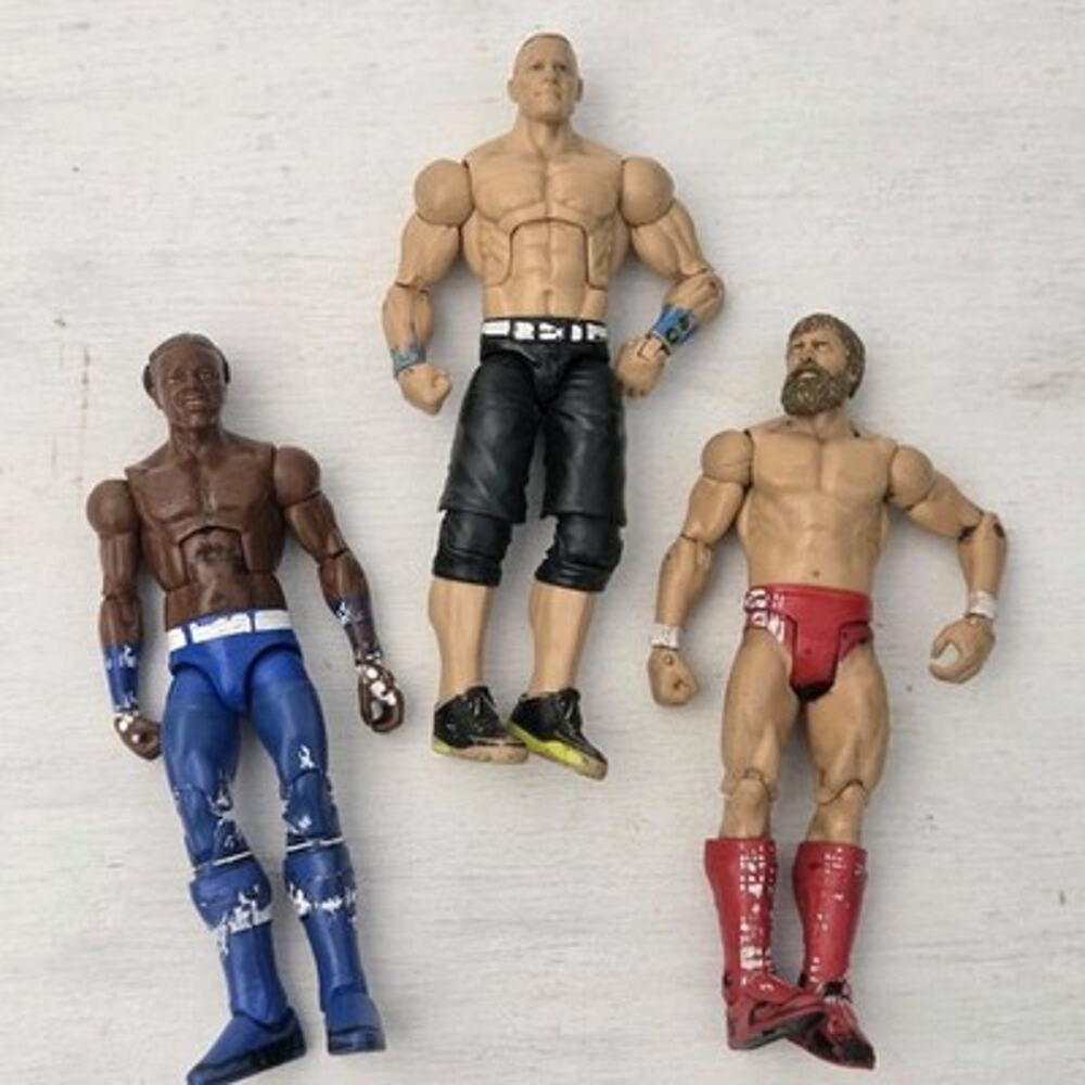 WWE/WWF Wrestling Figures Bundle Of 3 Mattel 2012 Playworn